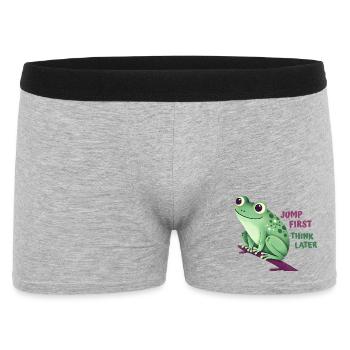 Grenouille avec citation - Boxer Homme - gris chiné - Devant