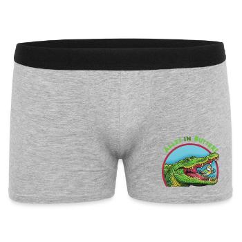 Alligator and bird: Everything is fine! - Men's Boxer Shorts - heather grey - Front