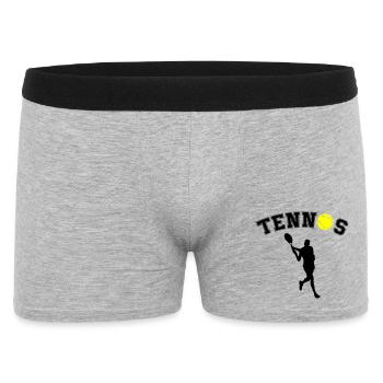 Tennisball Nacht-Silhouette - Männer Boxer Shorts - Grau meliert - Vorne