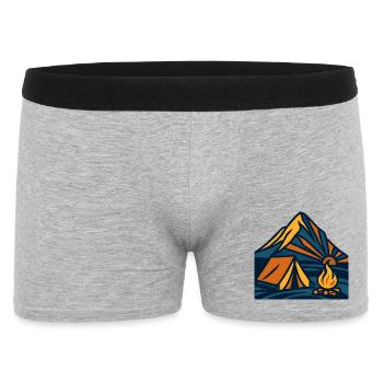 Soirée du feu de camp de la tente de montagne - Boxer Homme - gris chiné - Devant