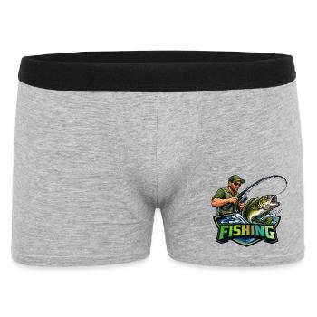 Angler Shirt Bass Fishing Gift Men - Men's Boxer Shorts - heather grey - Front