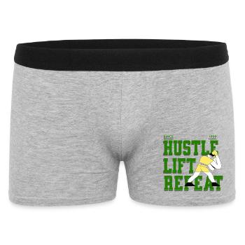 Hustle Lift Repeat – Gym Lifestyle - Men's Boxer Shorts - heather grey - Front
