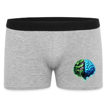 Dein Gehirn ist am Ende - Männer Boxer Shorts - Grau meliert - Vorne