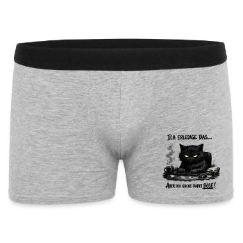 Ich mach das katze lustiger Büro Spruch - Männer Boxer Shorts - Grau meliert - Vorne