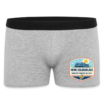 Solaranlagen Power Badge - Männer Boxer Shorts - Grau meliert - Vorne