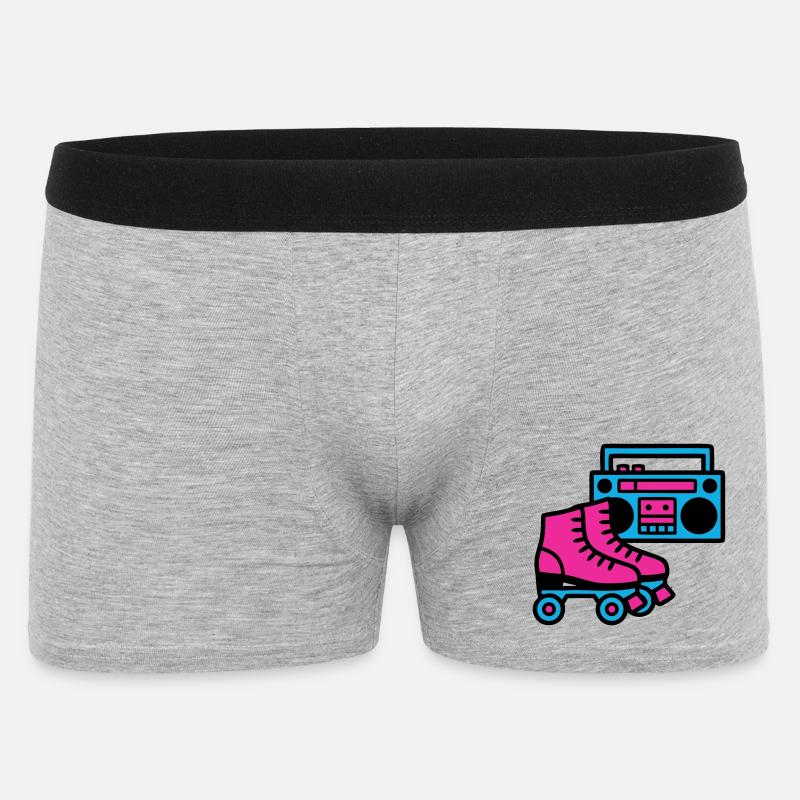 Rollschuhe Boombox 80er Retro - Männer Boxer Shorts - Grau meliert
