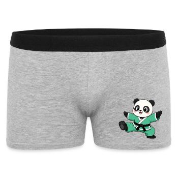 Panda Karate Tritt Kampfsport Kampfkunst - Männer Boxer Shorts - Grau meliert - Vorne