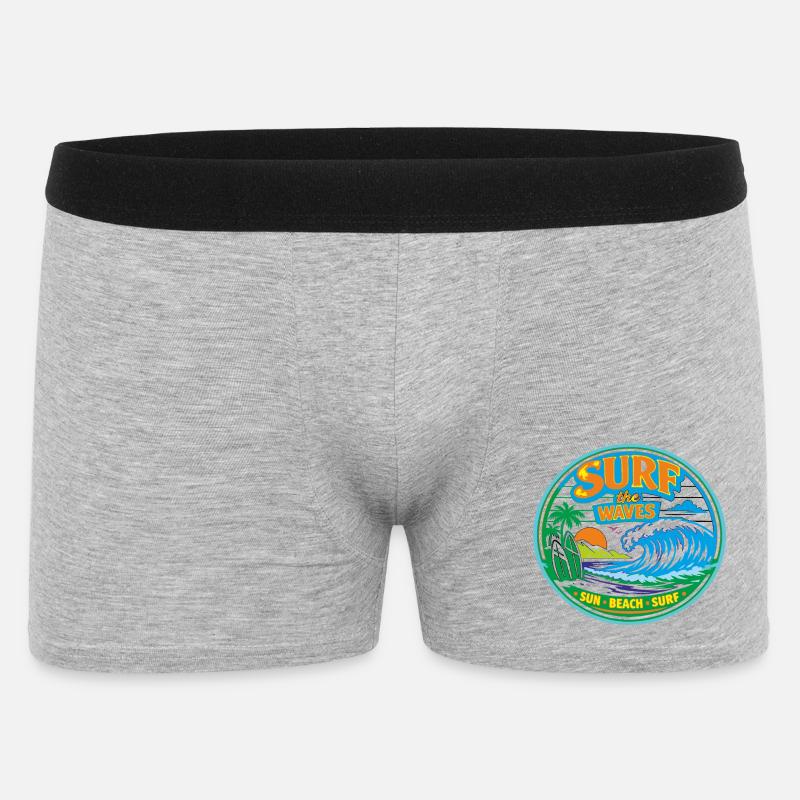 Sun-Beach-Surf - Männer Boxer Shorts - Grau meliert