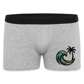 Wave Palm Tree Surfing Beach Vacation Beach Club - Men's Boxer Shorts - heather grey - Front