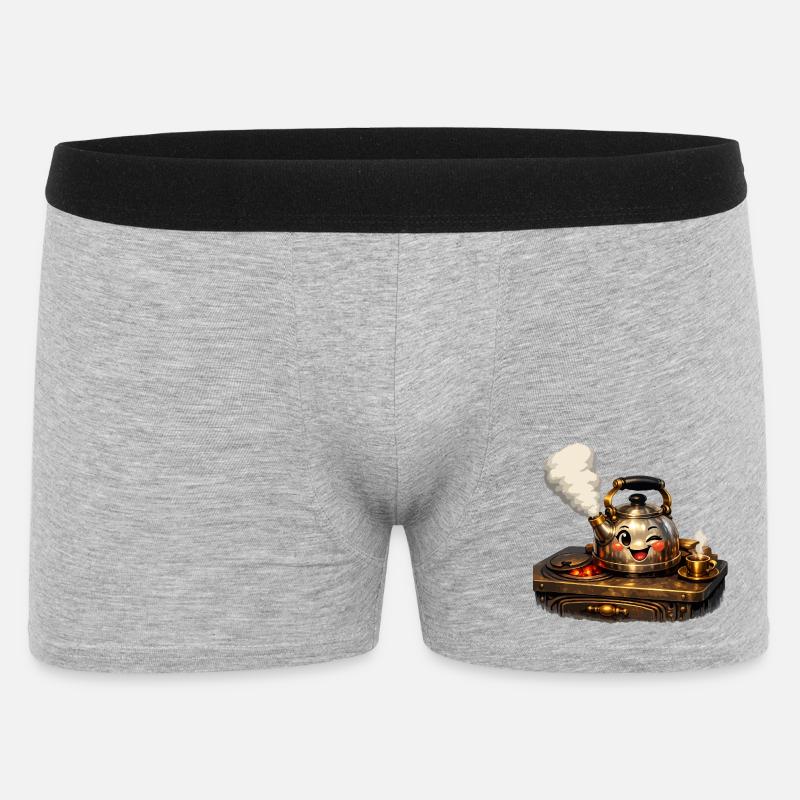 Wasserkocher auf dem Herd - Männer Boxer Shorts - Grau meliert