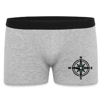 Compass Navigation Hiking Scout Outdoor - Men's Boxer Shorts - heather grey - Front