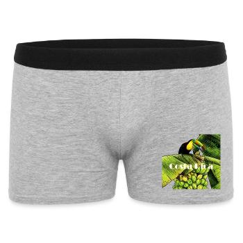 Tukan auf der Bananenstaude in Costa Rica - Männer Boxer Shorts - Grau meliert - Vorne
