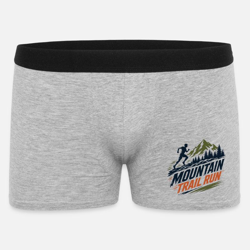 Mountain Trail Run - Männer Boxer Shorts - Grau meliert