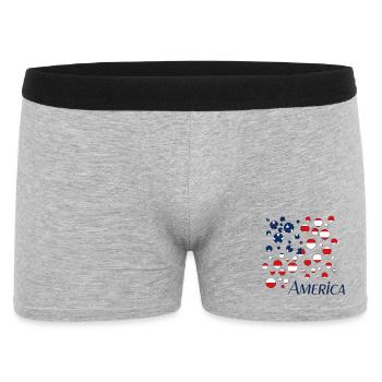 Americana Flag Dots Collage - Men's Boxer Shorts - heather grey - Front