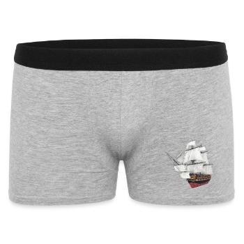 HMS Victory – Legendäres britisches Flaggschiff - Männer Boxer Shorts - Grau meliert - Vorne