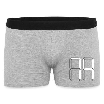 NUMMER 74 Vierundsiebzig Geschenk Digital - Männer Boxer Shorts - Grau meliert - Vorne