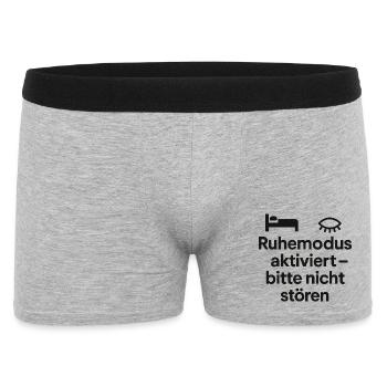 Ruhemodus aktiviert – bitte nicht stören - Männer Boxer Shorts - Grau meliert - Vorne