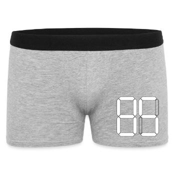 NUMMER 85 Fünfundachtzig Geschenk Digital - Männer Boxer Shorts - Grau meliert - Vorne