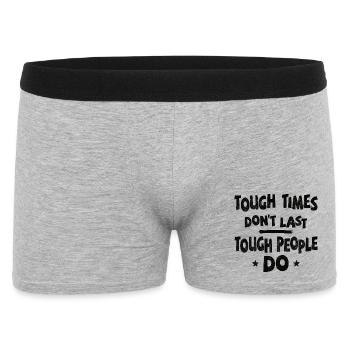 Tough times don't last, tough people do - Men's Boxer Shorts - heather grey - Front