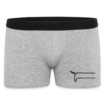 Minimalist Dog Back - Men's Boxer Shorts - heather grey - Front