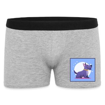 Lila Scottish-Terrier (Comic) - Männer Boxer Shorts - Grau meliert - Vorne