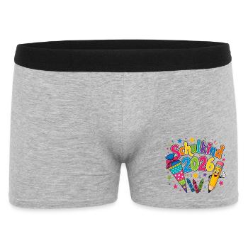 Schulkind 2026 - Männer Boxer Shorts - Grau meliert - Vorne