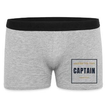 Capitaine Stamp Rétro - Cadeau de l’équipe Capitaine - Boxer Homme - gris chiné - Devant