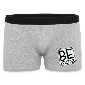 Be present at the moment here and now Quote Text - Men's Boxer Shorts - heather grey - Front