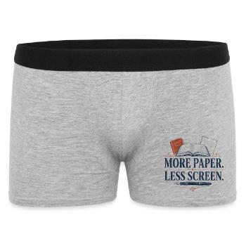 Plus de papier Moins d’écran - Boxer Homme - gris chiné - Devant