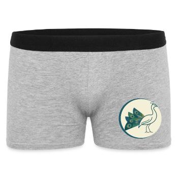 Pfau - Männer Boxer Shorts - Grau meliert - Vorne