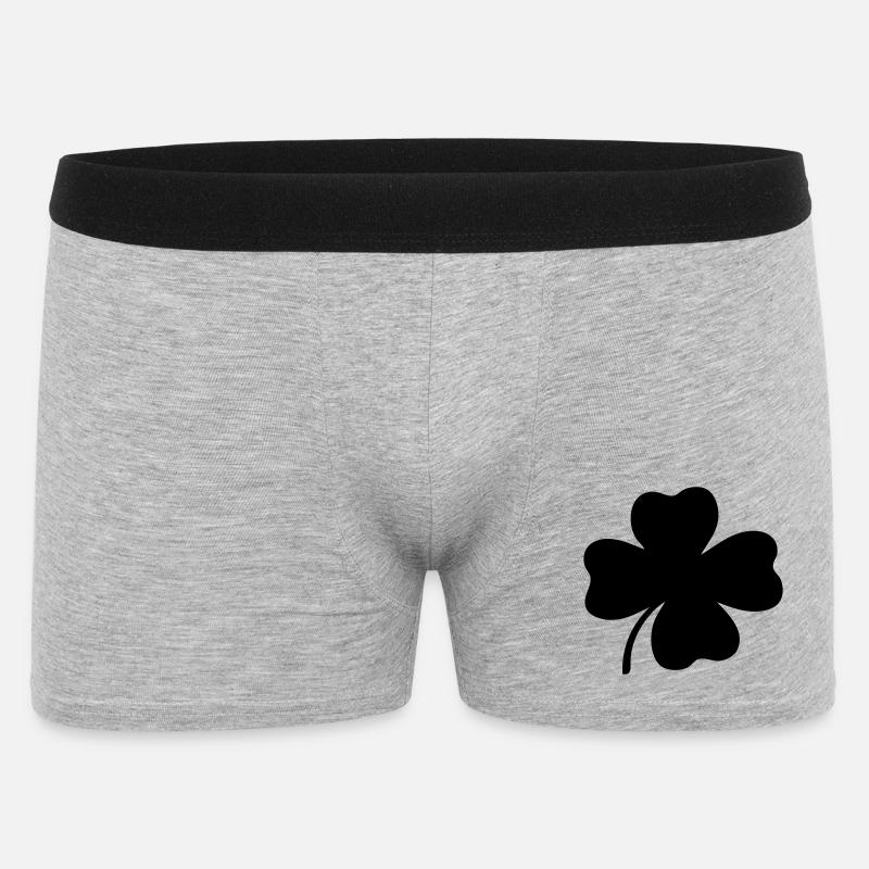 Vierblättriges Kleeblatt - Männer Boxer Shorts - Grau meliert