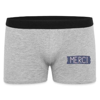 MERCI. THANKS. THANK YOU. ANNIVERSAIRE. NAISSANCE. - Boxer Homme - gris chiné - Devant
