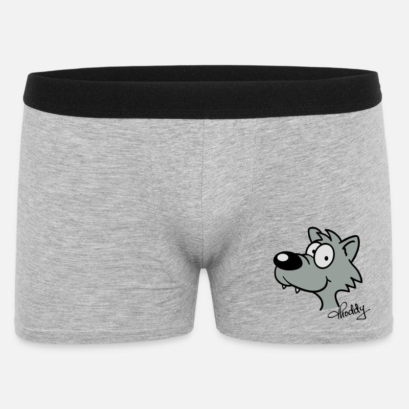 Wolf beflockbar - Männer Boxer Shorts - Grau meliert