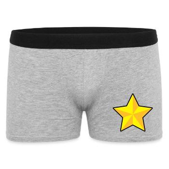 3D Stern - Männer Boxer Shorts - Grau meliert - Vorne