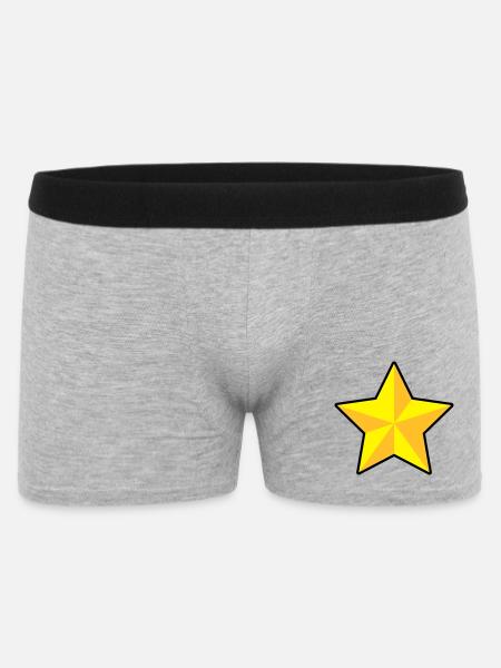 3D Stern | 3D Star | Dimension - Men's Boxer Shorts - heather grey