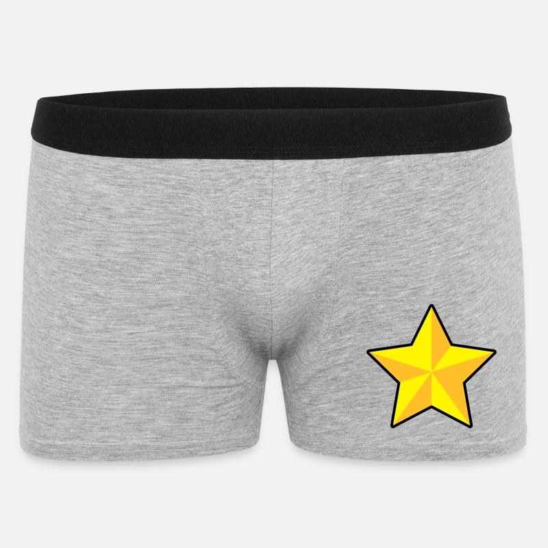 3D Stern - Männer Boxer Shorts - Grau meliert