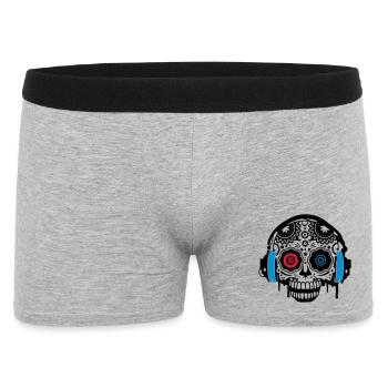Une calavera en sucre avec un casque - Boxer Homme - gris chiné - Devant