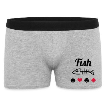 Poker : Fish - Boxer Homme - gris chiné - Devant
