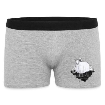 Schaf in den Bergen - Männer Boxer Shorts - Grau meliert - Vorne