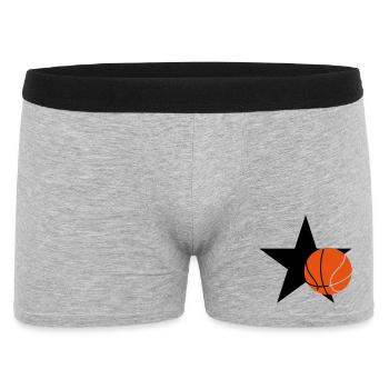 Basketball - Basket Ball - Game - Sport - Player - Männer Boxer Shorts - Grau meliert - Vorne
