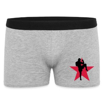Kickboxen / Kickboxing / Kickboxer / Kick Boxing - Männer Boxer Shorts - Grau meliert - Vorne