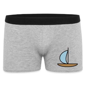 Segelboot - Männer Boxer Shorts - Grau meliert - Vorne