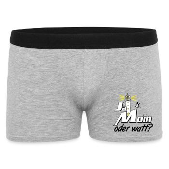 Ostsee Nordsee Shirt , Fun Shirt(25) - Männer Boxer Shorts - Grau meliert - Vorne