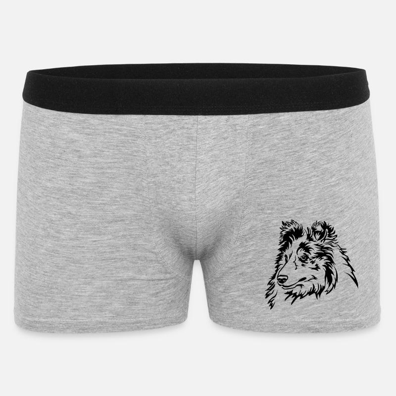 Sheltie Kopf - Boxer Homme - gris chiné
