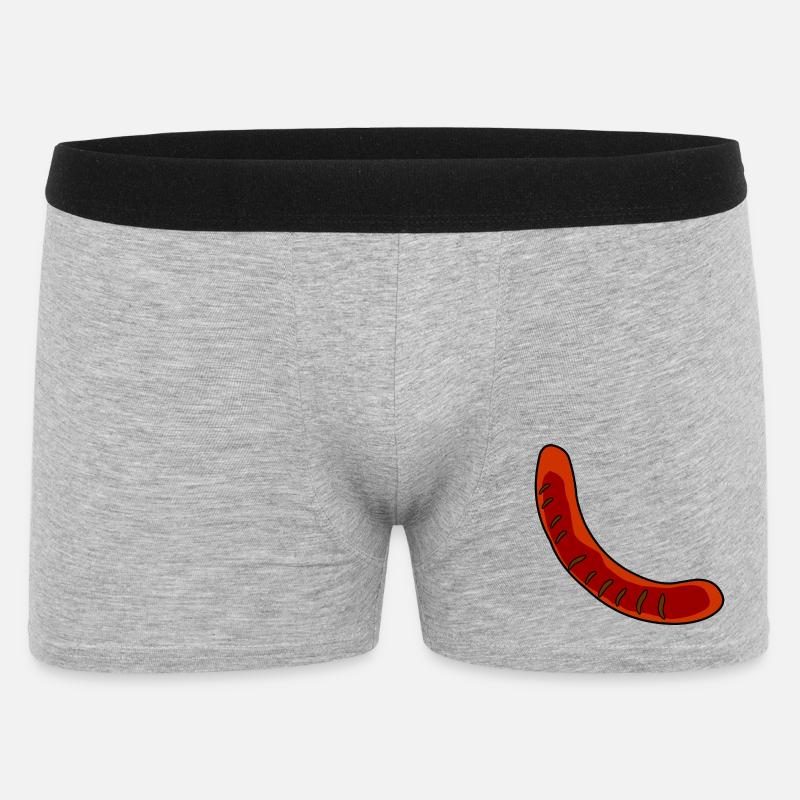 Wurst oder Bratwurst - Männer Boxer Shorts - Grau meliert