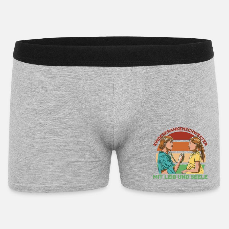 Kinderkrankenschwester mit Leib und Seele - Männer Boxer Shorts - Grau meliert