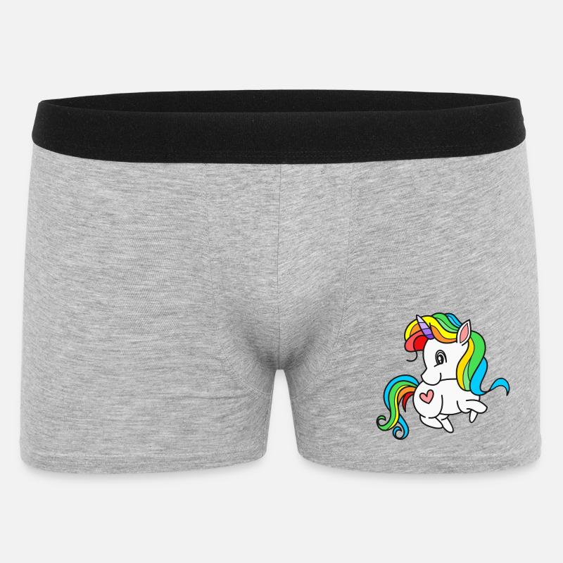 Einhorn Einhörner - Männer Boxer Shorts - Grau meliert