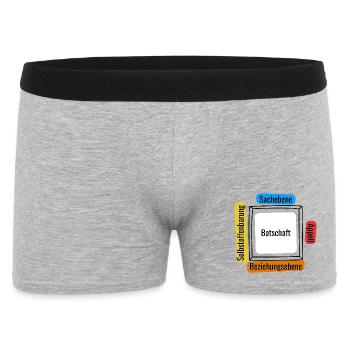 Vier Ohren Modell - Männer Boxer Shorts - Grau meliert - Vorne