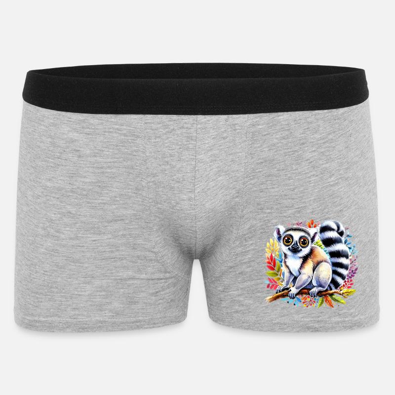 Lemur - Männer Boxer Shorts - Grau meliert