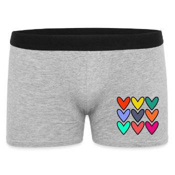HEART. HEARTS. VALENTINE'S DAY. LOVE. LOVE. COUPLE. - Men's Boxer Shorts - heather grey - Front